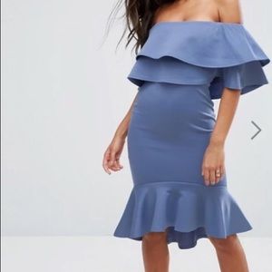 Light blue off shoulder dress